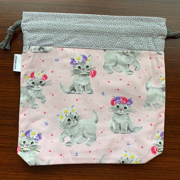 Adorable Kitten Drawstring Project Bag