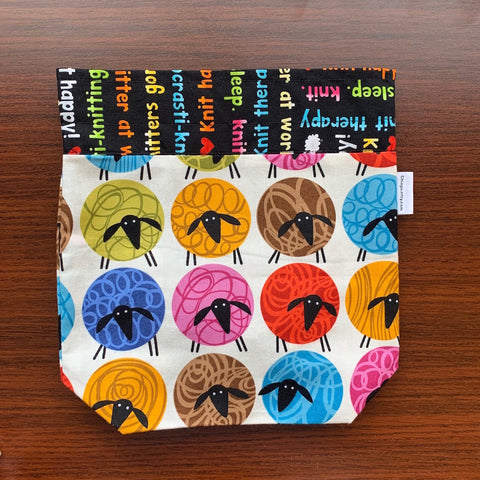 Rainbow Sheep Drawstring Project Bag